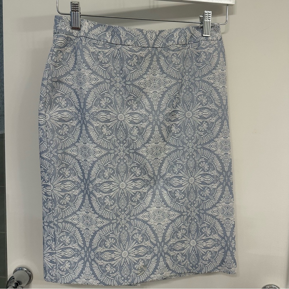 Elegant Blue Patterned Skirt